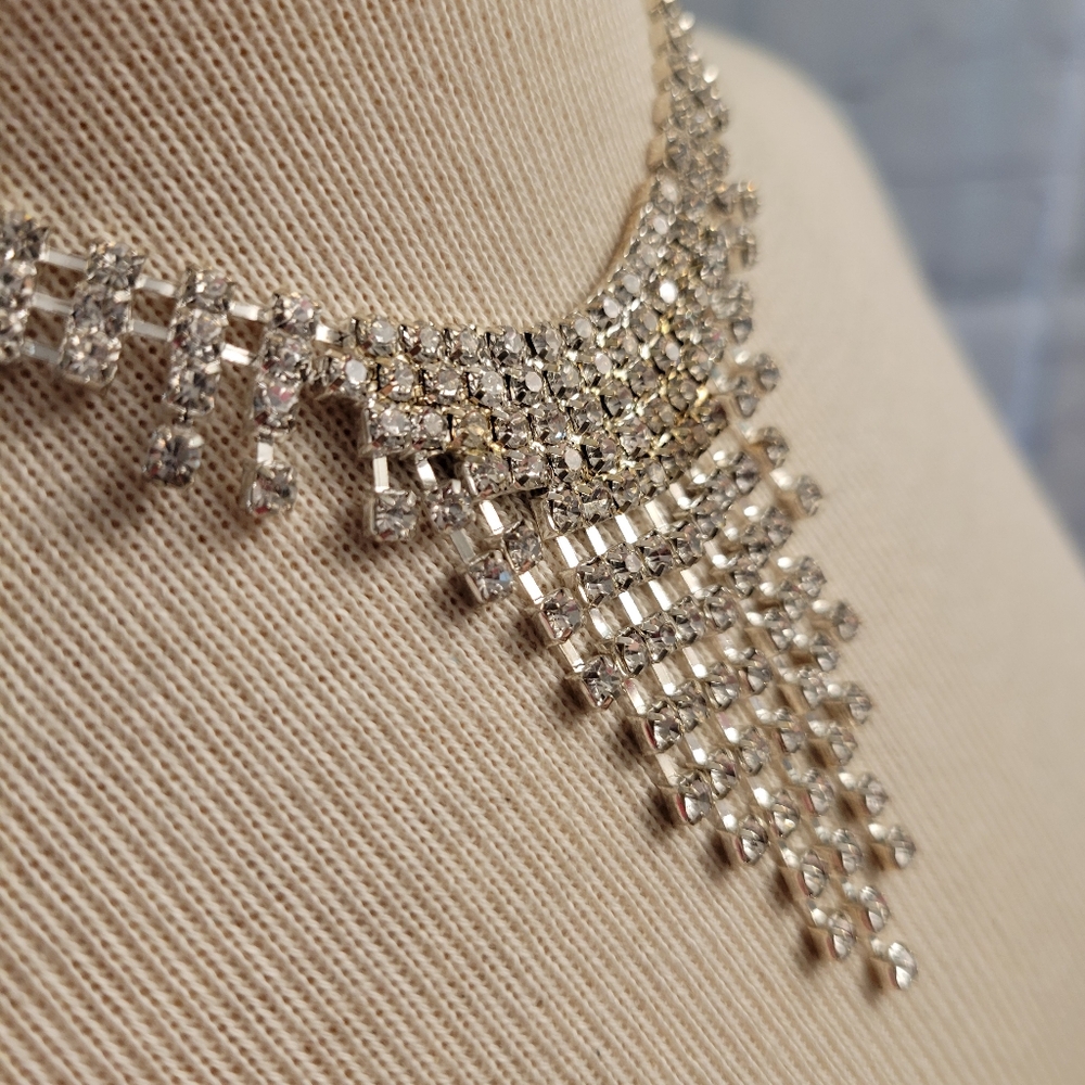 Rhinestone Collar Statement Necklace - image 2